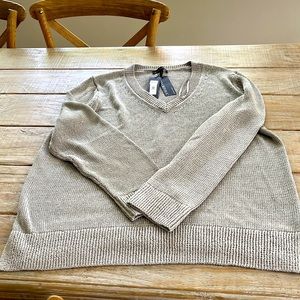 BANANA REPUBLIC v neck linen blend sweater xl (2)